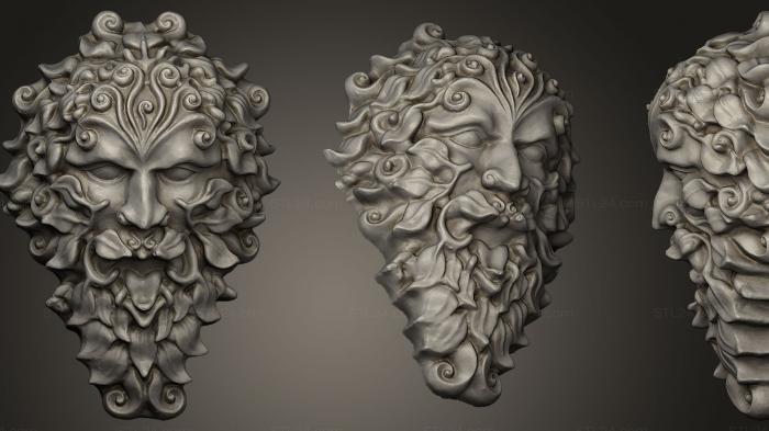 Mask (The Green Man, MS_0173) 3D models for cnc